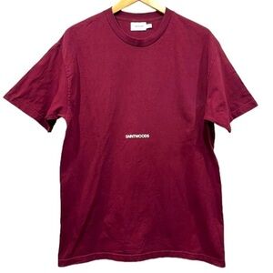SAINTWOODS burgundy crew neck t-shirt size Large